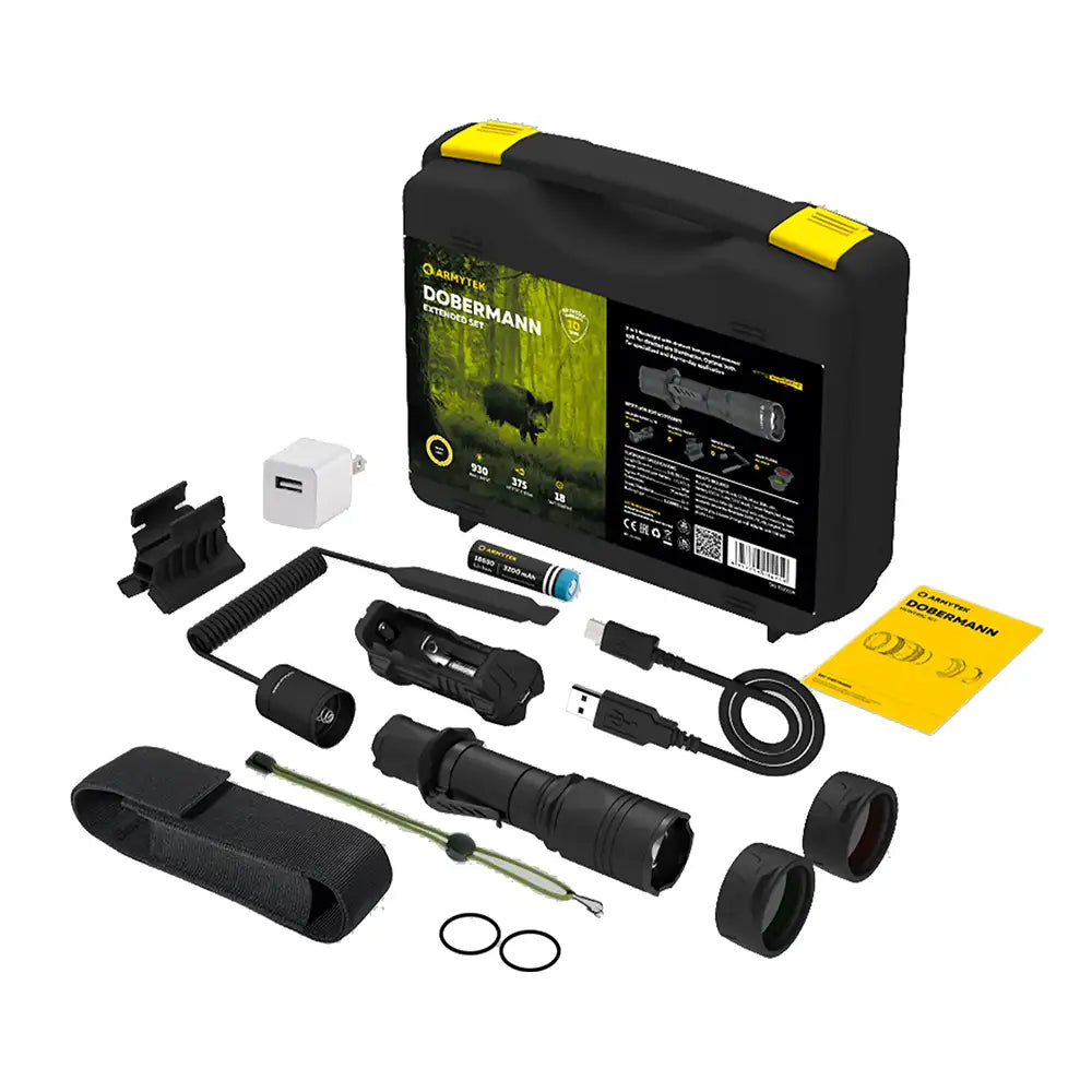 Taskulamppu Armytek Dobermann Lämmin Sävy Laajennettu Valaisinpaketti