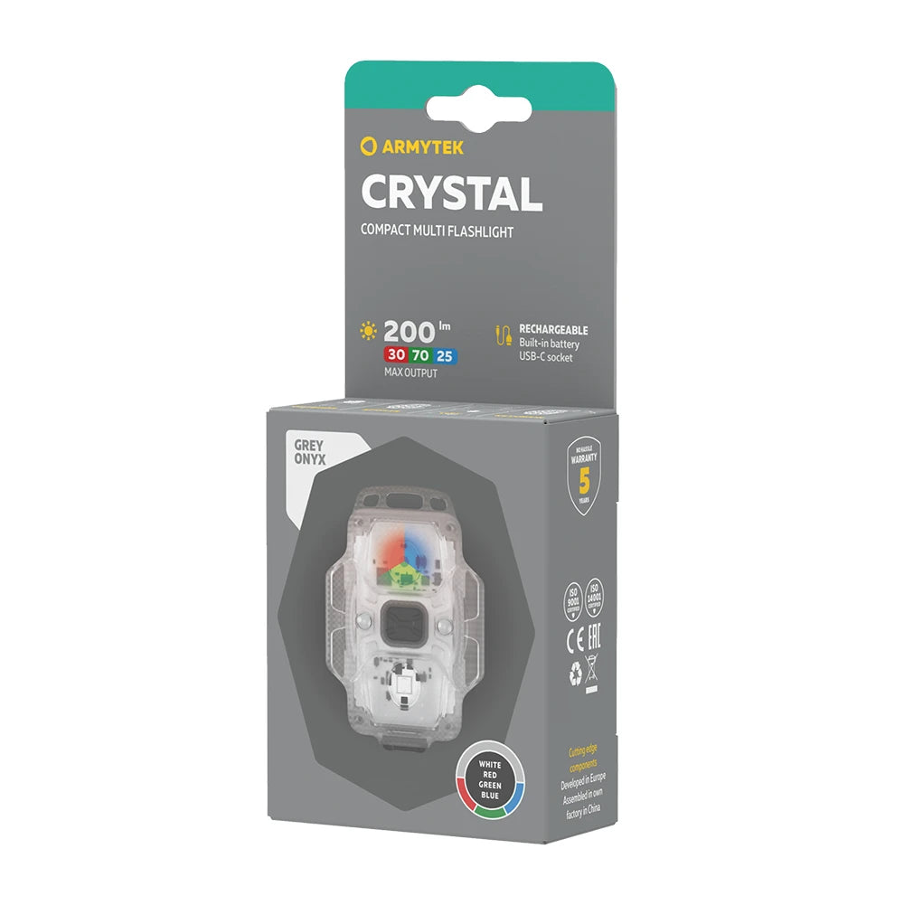 Monitoimilamppu Armytek Crystal Harmaa 6 in 1 Valkoinen, Punainen, Vihreä, Sininen 200 lm