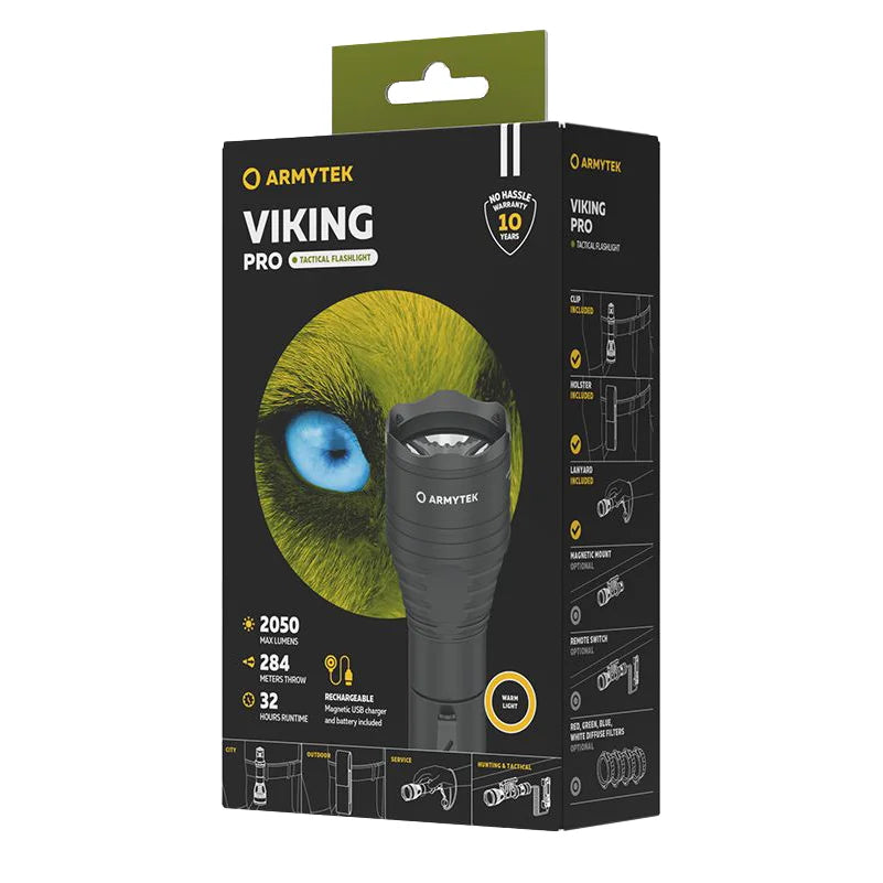Taskulamppu Armytek Viking Pro Magnet USB Lämmin Sävy 2050 lm