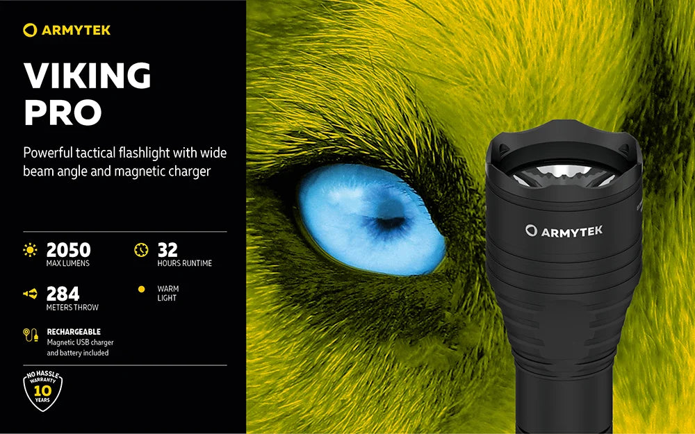 Taskulamppu Armytek Viking Pro Magnet USB Lämmin Sävy 2050 lm