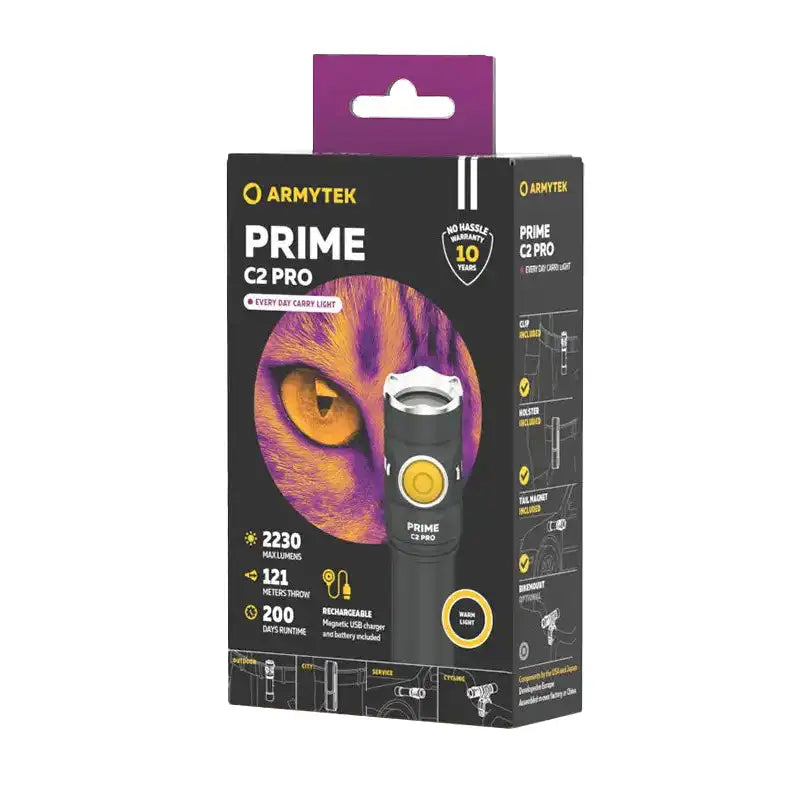 Taskulamppu Armytek Prime C2 Pro Magnet USB Lämmin Sävy 2230 lm