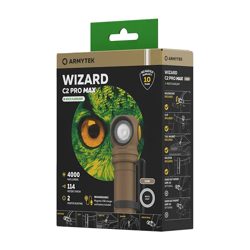 Otsalamppu Armytek Wizard C2 Pro Sand Kylmä Sävy 2500 lm