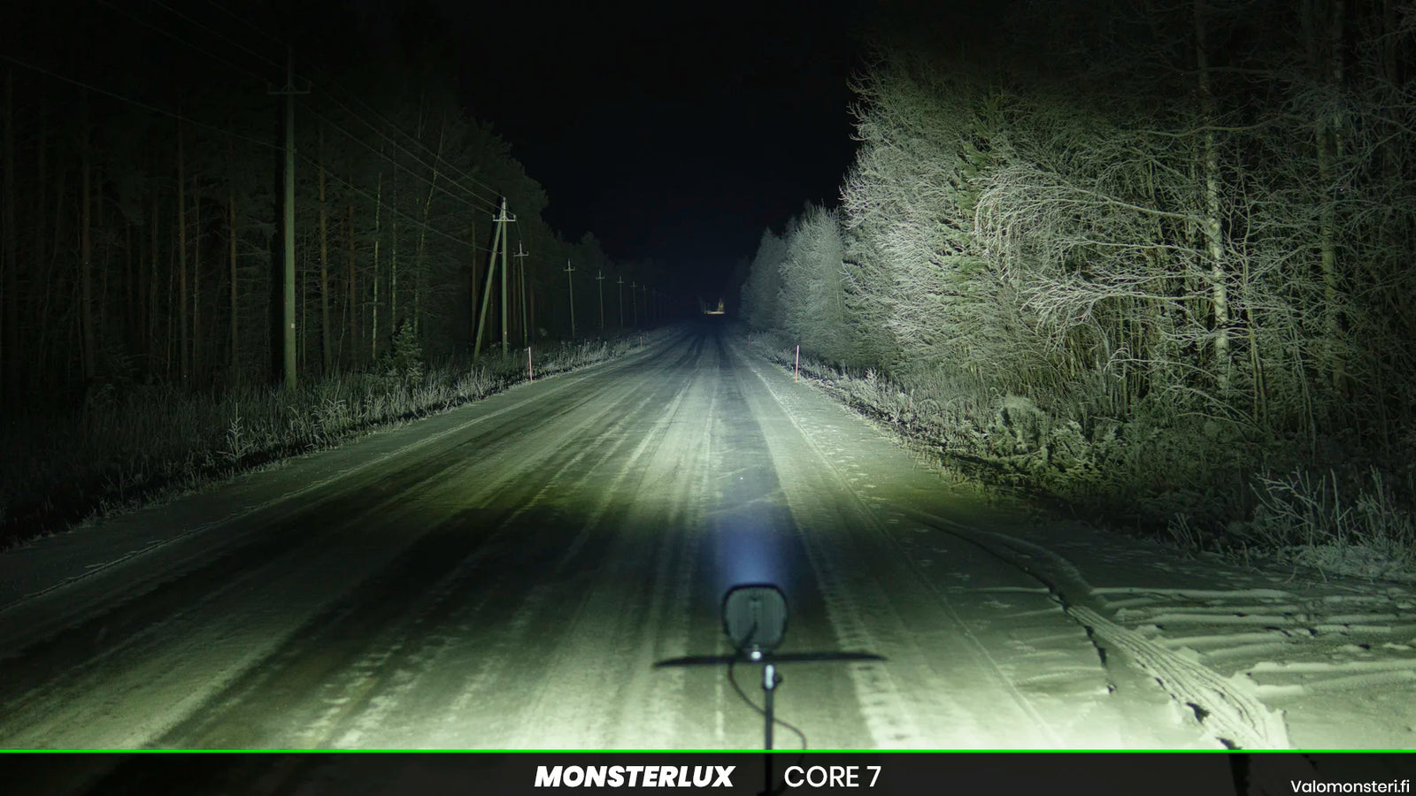 Monsterlux Core 7 LED-lisävalo Mustalla Rungolla