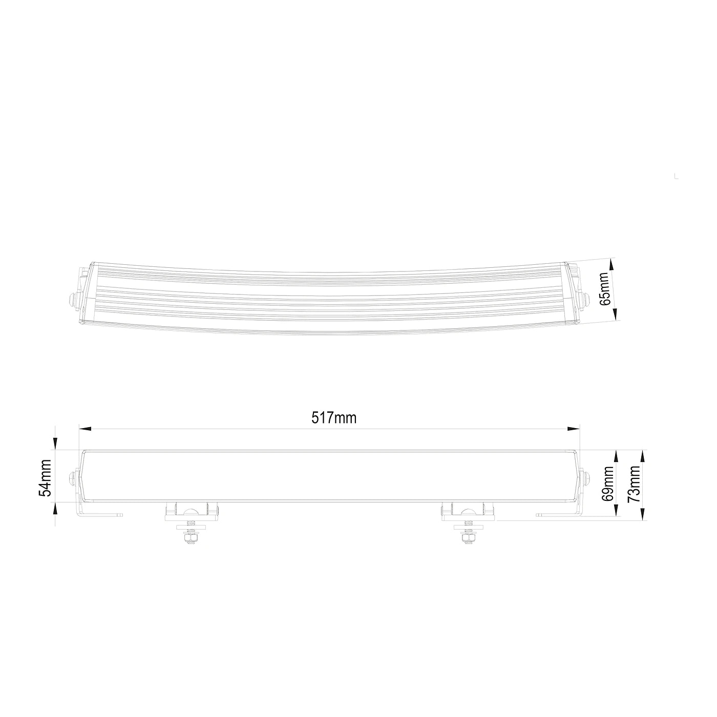 Briodlights Bar Curved 20" lisävalopaneeli