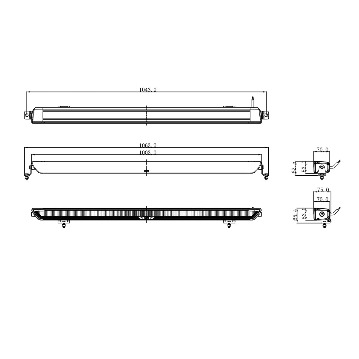 Lisävalo Ozz XB1 P40" Paneeli Musta 1003mm Dynaamisella Parkkivalolla Ref. 50