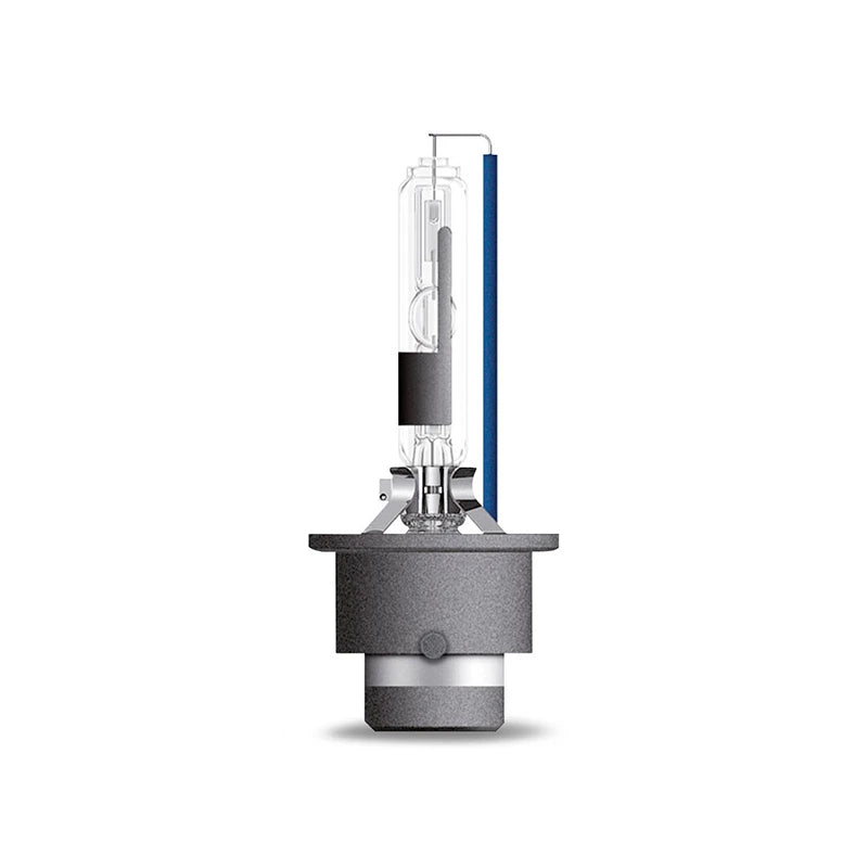 Osram Xenarc Cool Blue Intense Next Gen D2R -polttimo edestä kuvattuna ilman tuotepakkausta valkoista taustaa vasten.