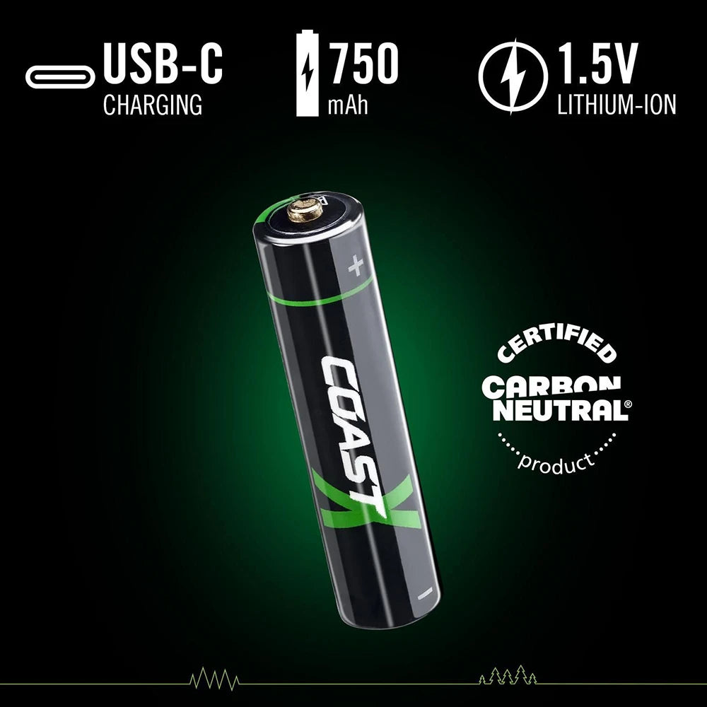 Ladattava Paristo Coast AAA USB-C 1,5V (4 kpl)