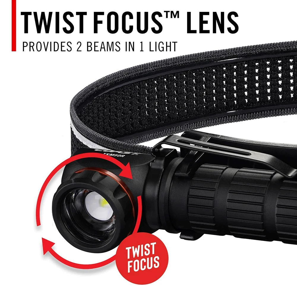 Otsalamppu Coast TXM50R Vedenpitävä Ladattava 1500 Lumenia