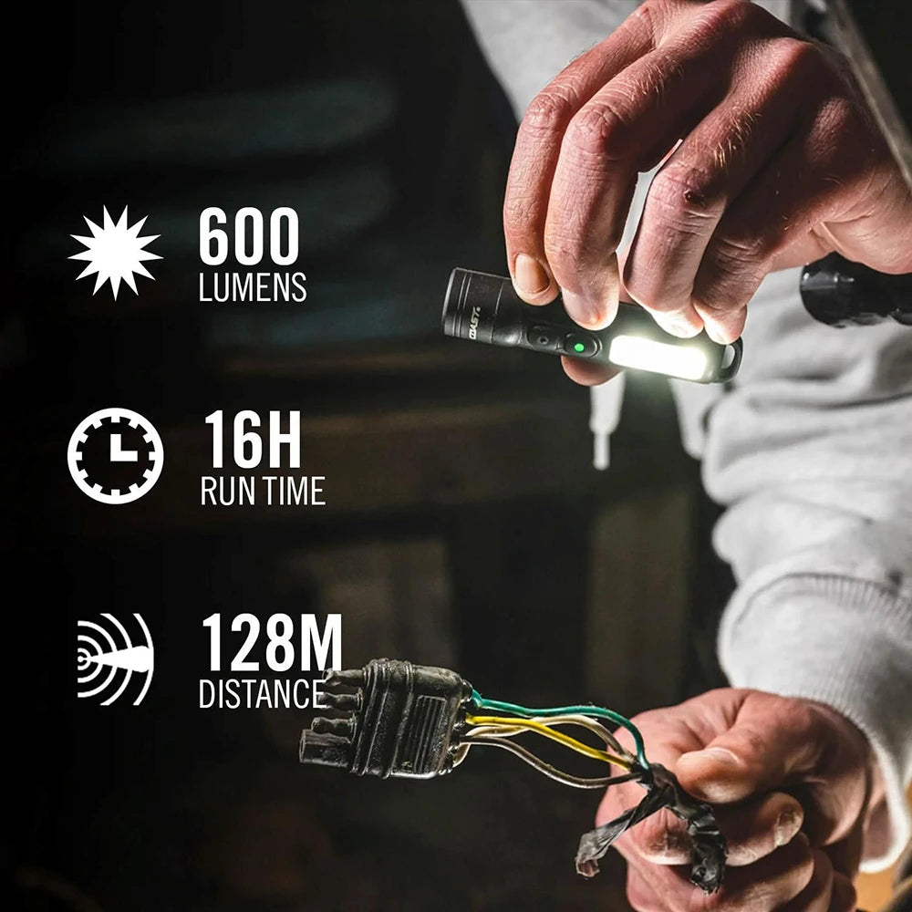 Taskulamppu Coast KL35R Ladattava Korkea CRI Kaksivärinen 600 Lumenia