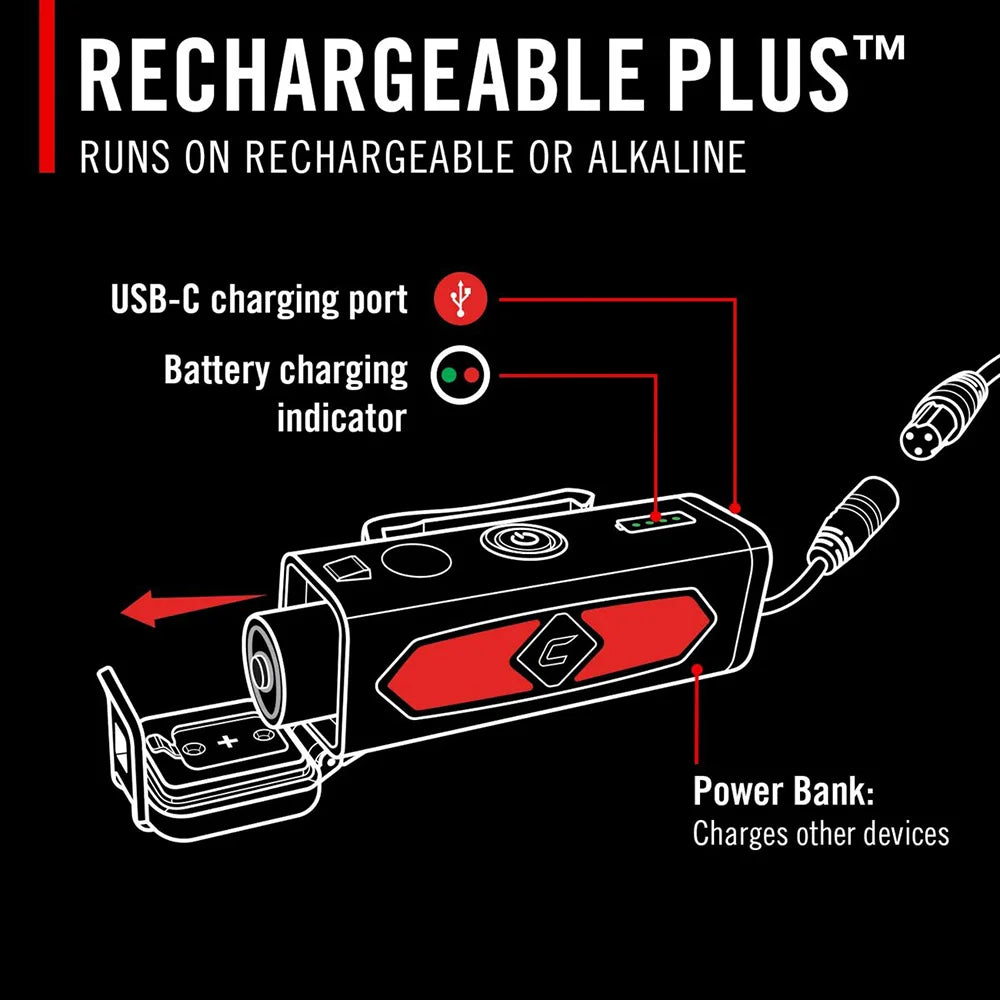 Otsalamppu Coast RL35R Ladattava Puheohjauksella 1100 Lumenia
