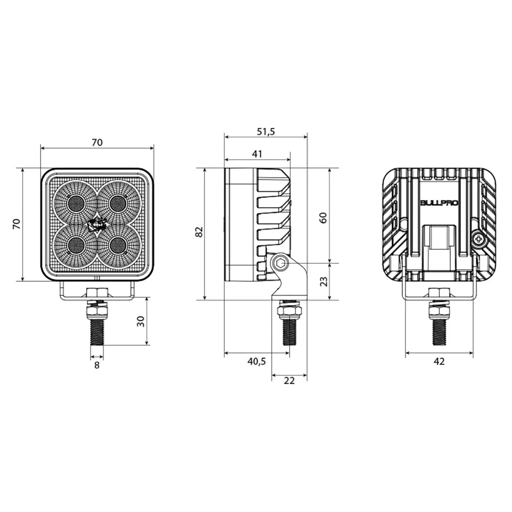 Työvalo Spectrum Bullpro 24 Square 24W