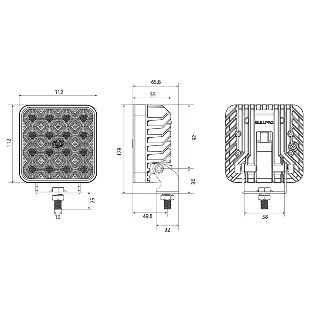 Työvalo Spectrum Bullpro 96 Square 83W