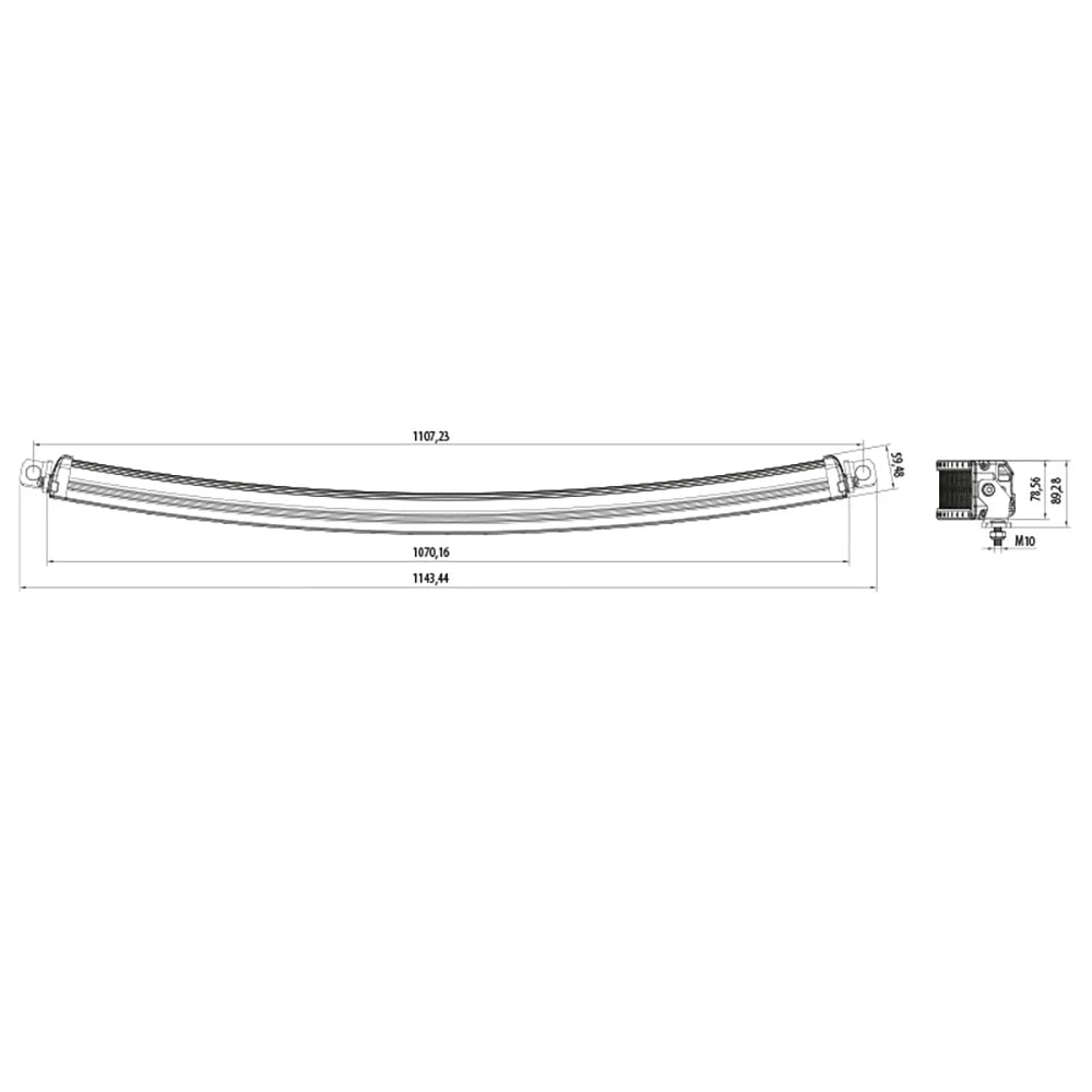 Työvalotanko Bullpro 1073mm Kaareva 330W