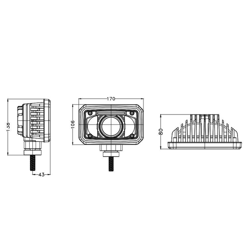 Led-Ajovalo Yleismalli Lähi/Kaukovalo, 170X106X80, Revon