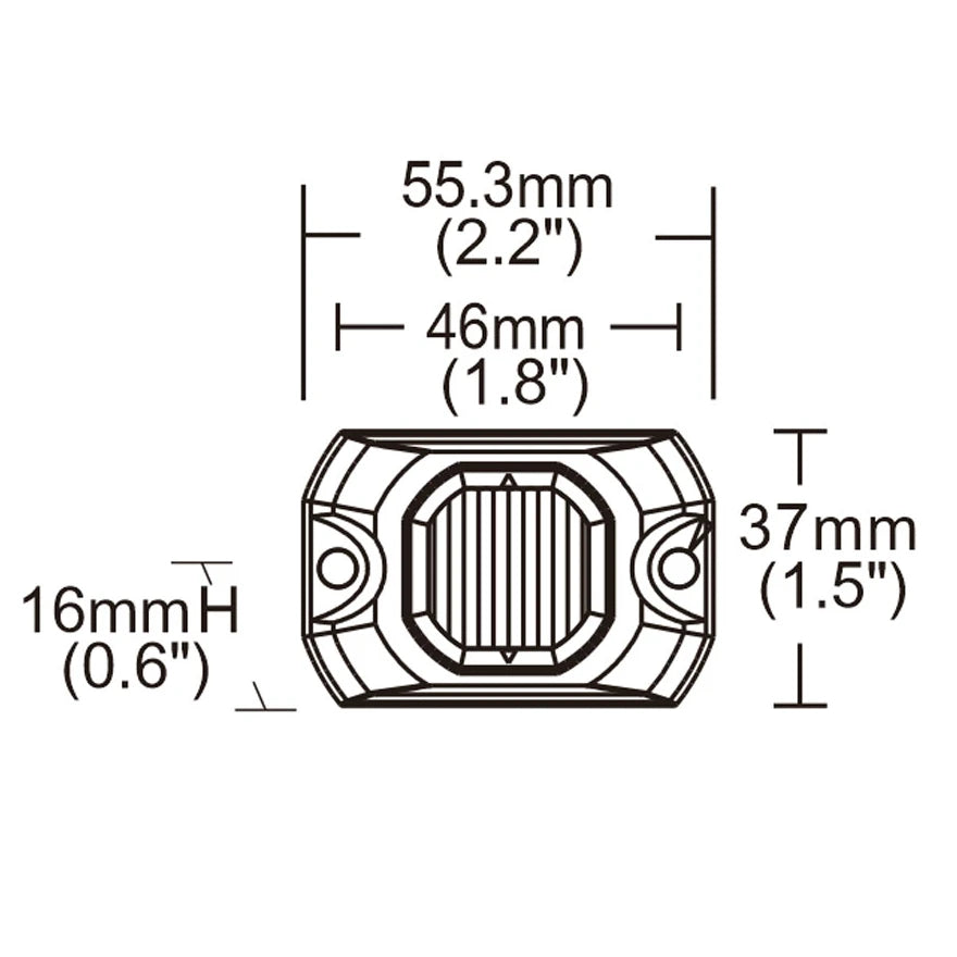Varoitusvalo / Tasovilkku Revon Keltainen R65 4-Led