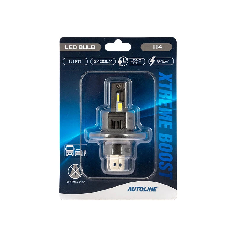 H4 LED Polttimo 1:1 Xtreme Boost Autoline 9-16V 3400 Lm