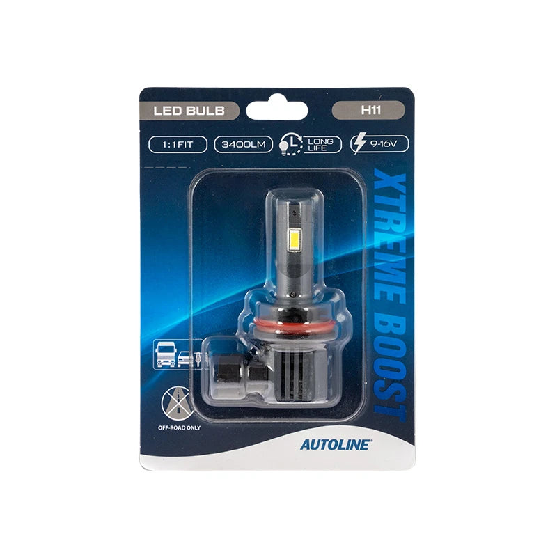 H11 LED Polttimo 1:1 Xtreme Boost Autoline 9-16V 3400 Lm