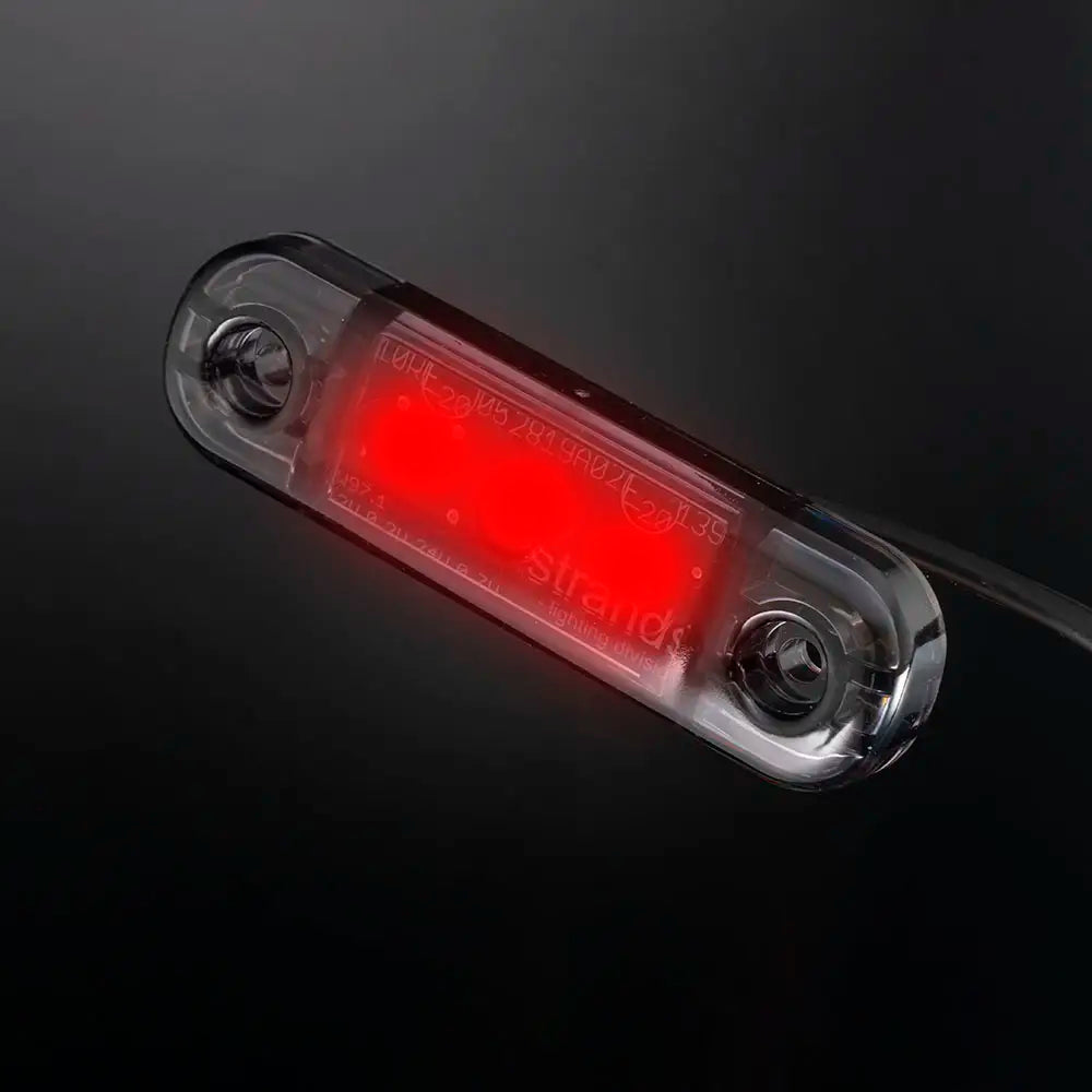 Strands Dark Knight Slim LED Äärivalo, punainen, tumma linssi