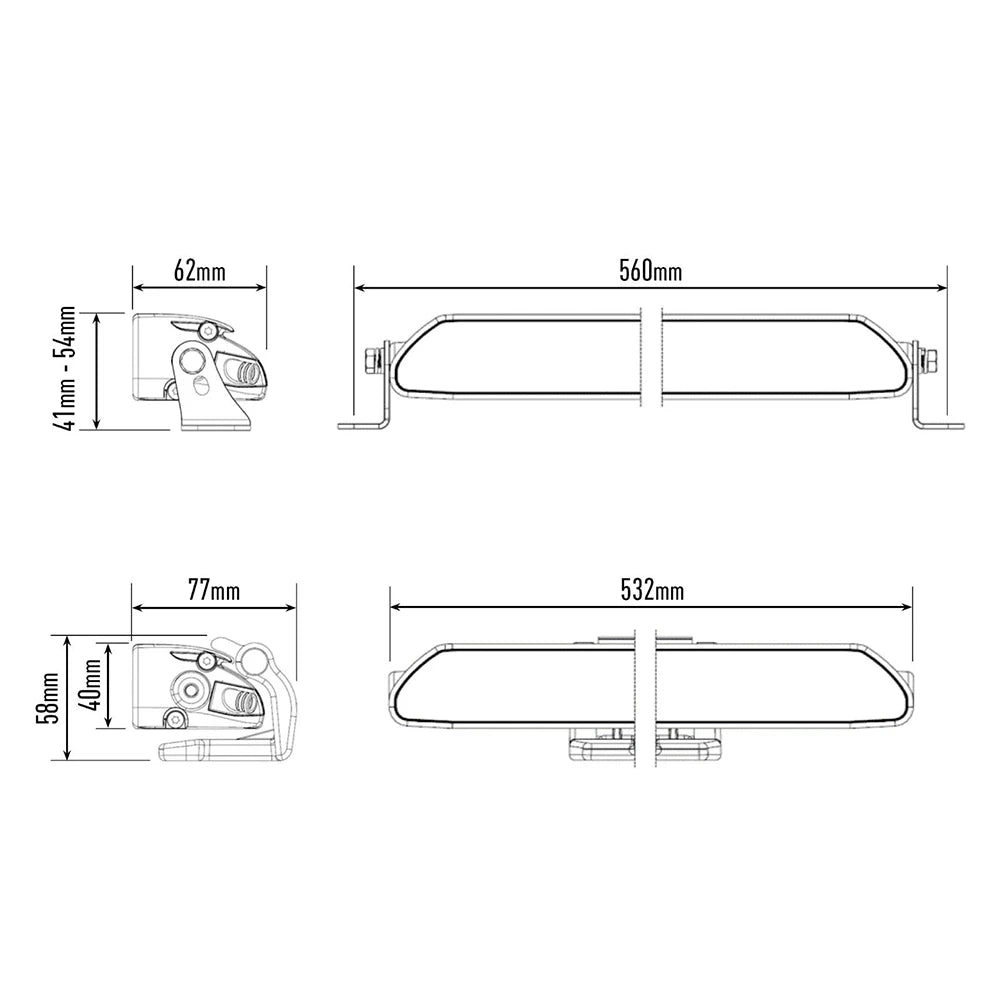 Lisävalo Lazer Linear 18 Elite Parkkivalolla