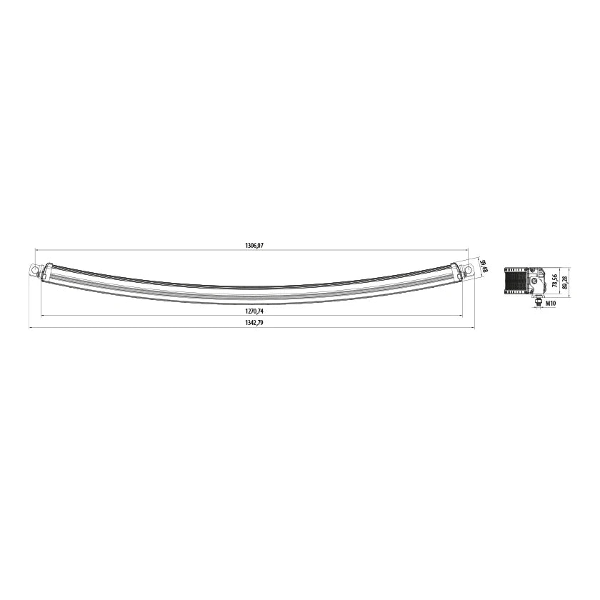 Työvalotanko Bullpro 1273mm Kaareva 423W