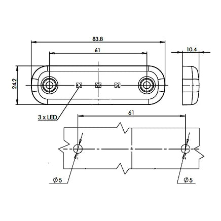 Was Slim LED Äärivalo - Keltainen