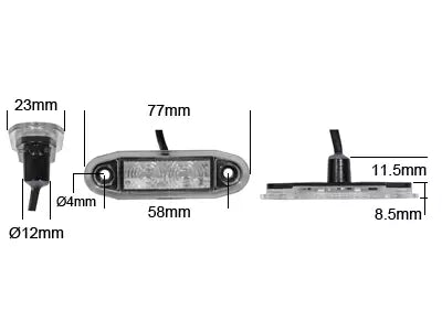 Boreman LED Äärivalo - Keltainen
