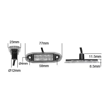 Led-Äärivalo Valkoinen 10-30V