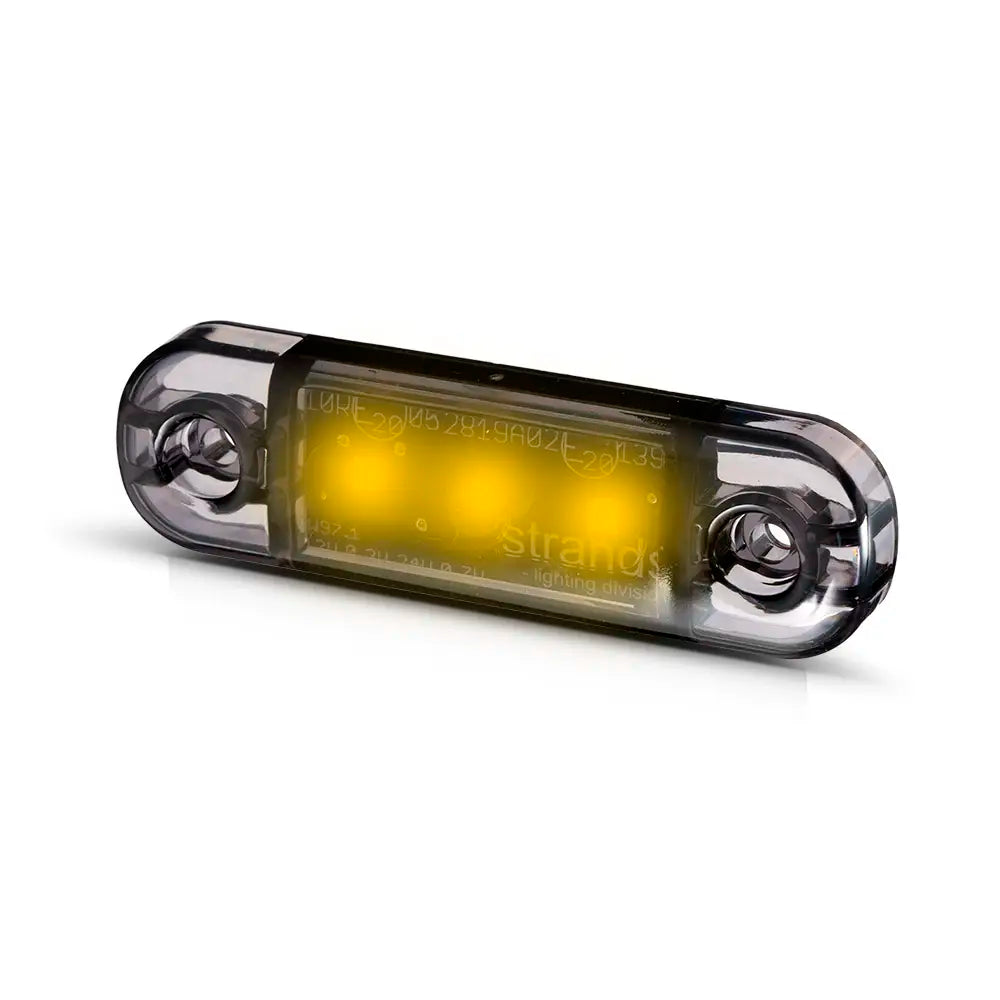 Strands Dark Knight Slim LED Äärivalo, Keltainen, tumma linssi