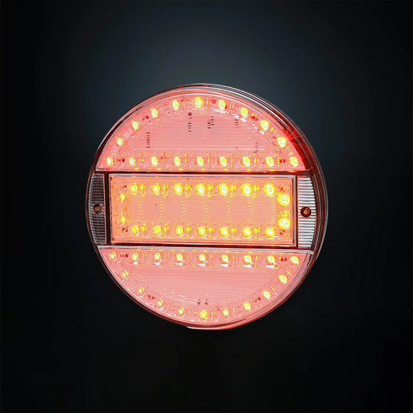 Round LED Takavalo, parkki/jarru/vilkku, Ø140 mm – 3-toiminen LED-takavalo