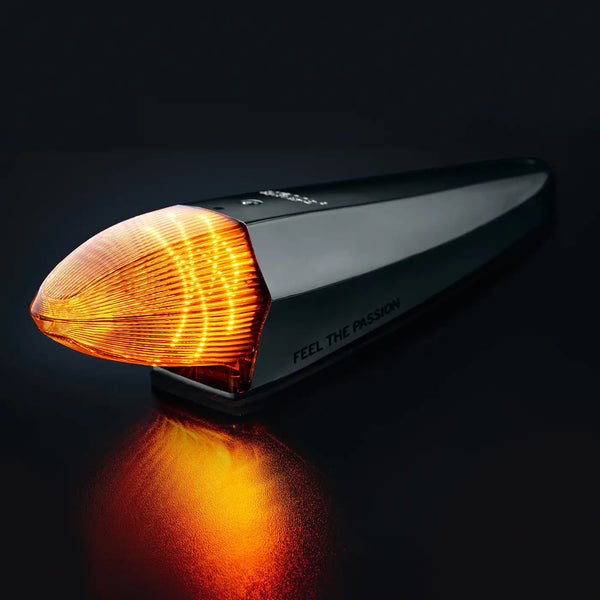 Strands IZE LED Black Bullet (valkoinen/keltainen) – torpedovalo valkoisella ja oranssilla äärivalolla sekä varoitusvilkulla