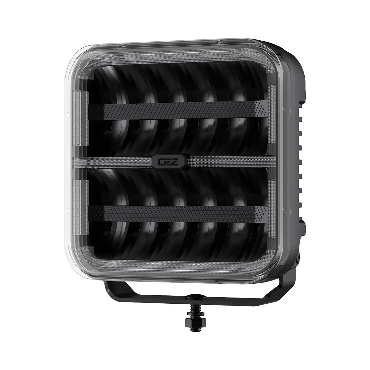 OZZ SQR 9" LED-lisävalo musta runko, parkilla ja R65 varoitusvalolla