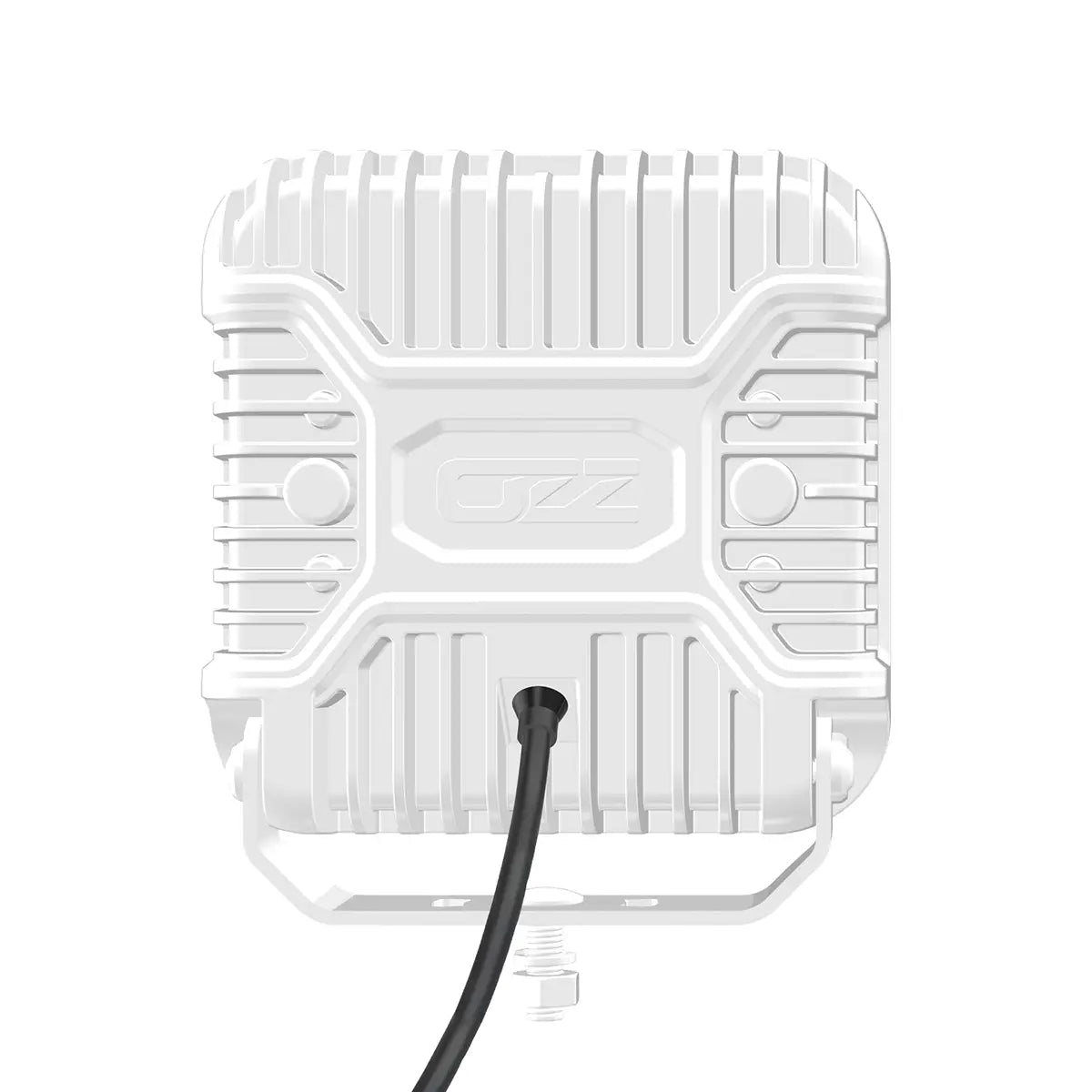 OZZ SQR 9" LED-lisävalo valkoinen runko, parkilla ja R65 varoitusvalolla