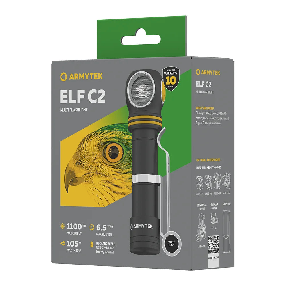 Otsalamppu Armytek Elf C2 Kylmä Sävy 1100 lm