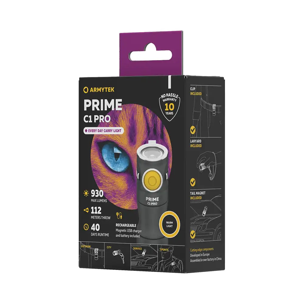 Taskulamppu Armytek Prime C1 Pro Lämmin Sävy 930 lm