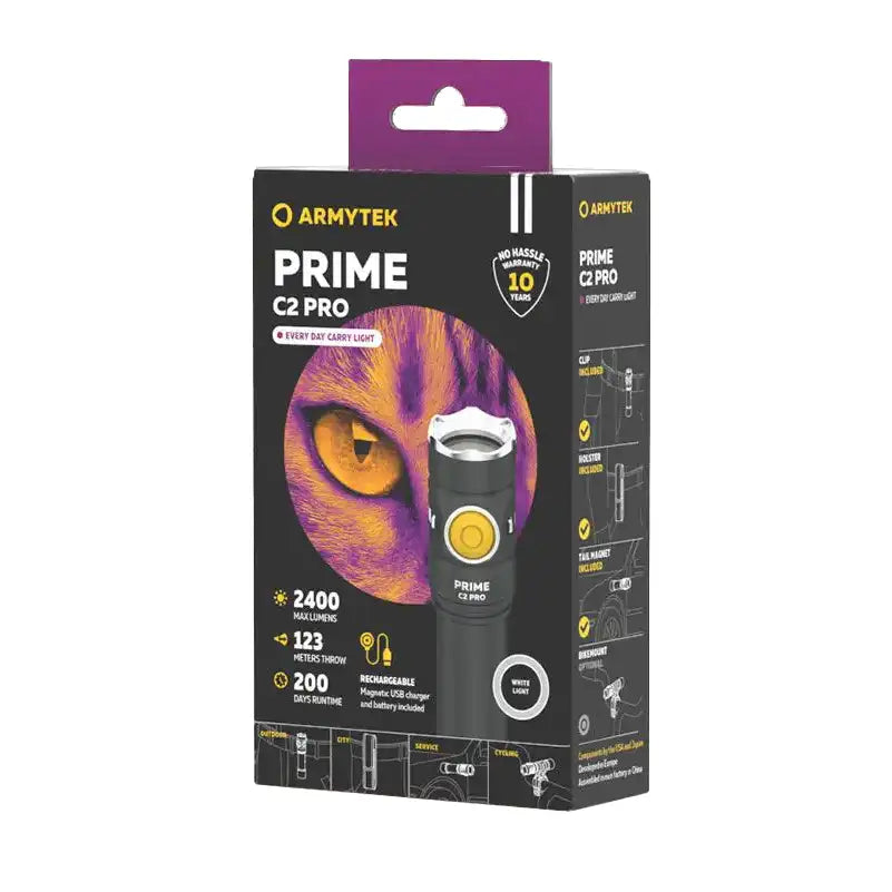 Taskulamppu Armytek Prime C2 Pro Magnet USB Kylmä Sävy 2400 lm