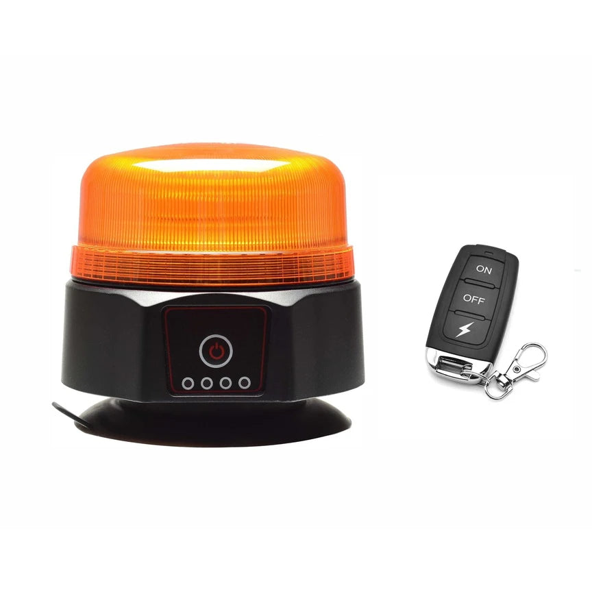LED Majakka Ladattava Kauko-ohjaimella, Keltainen R65, Magneetti Kiinnitys