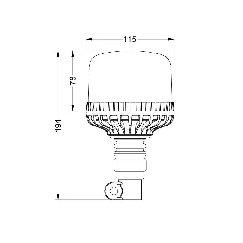 Revon LED-Majakka Keltainen RLM800T, R65, TA2, Tappikiinnitys