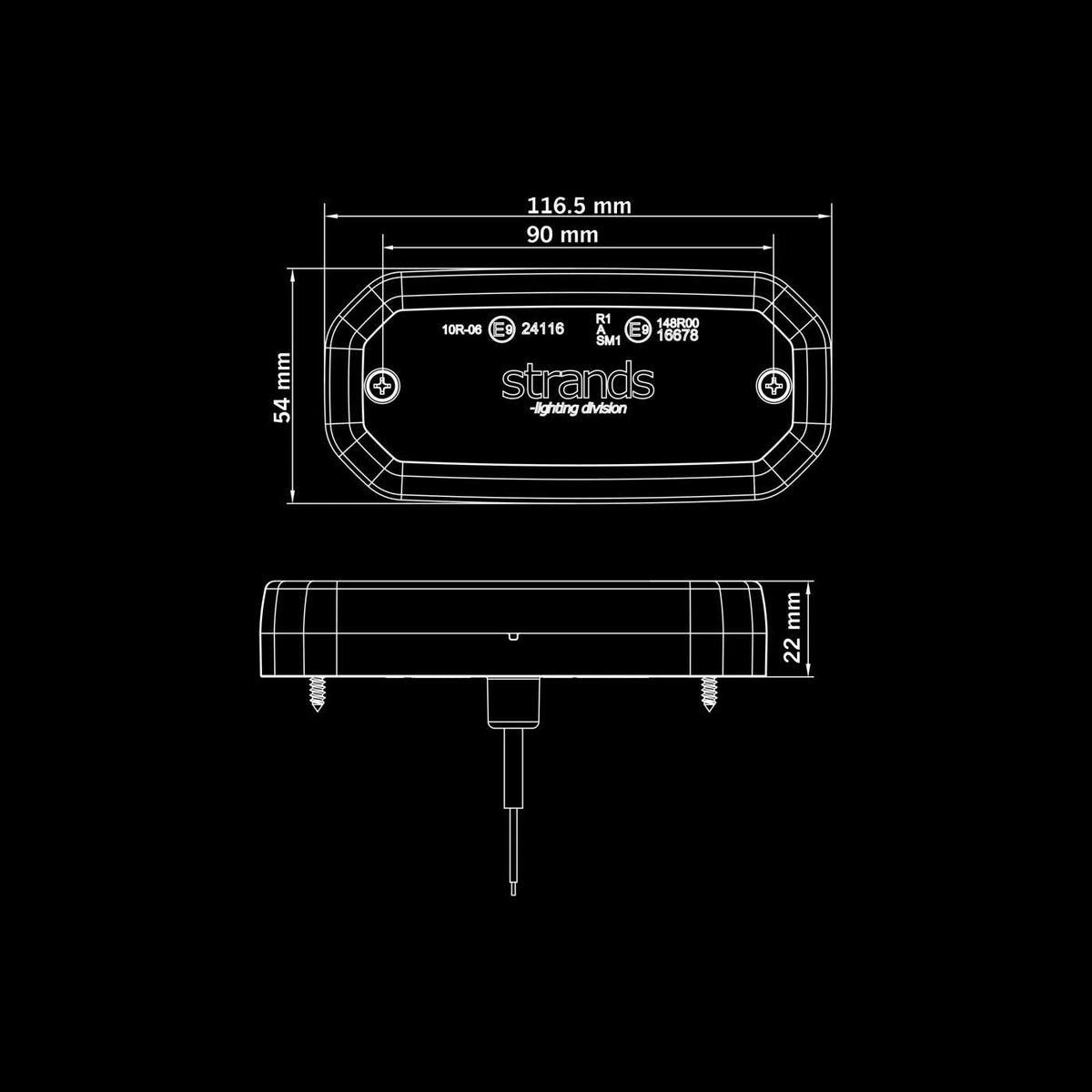 Strands For9T Scale LED Äärivalo, Keltainen